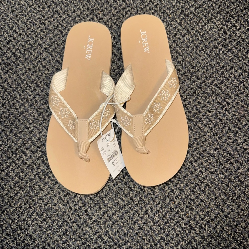J. Crew Women's Tan/White Summer Sandals Size 9- NWT